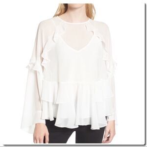 Chelsea 28 WHITE Blouse with ruffles